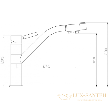 смеситель zorg sanitary zr401kfsatin для кухни, сатин