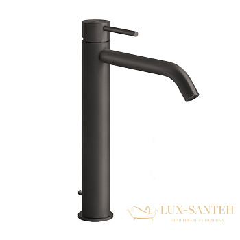 смеситель высокий для раковины gessi 316 flessa 54003.707, black metal brushed pvd