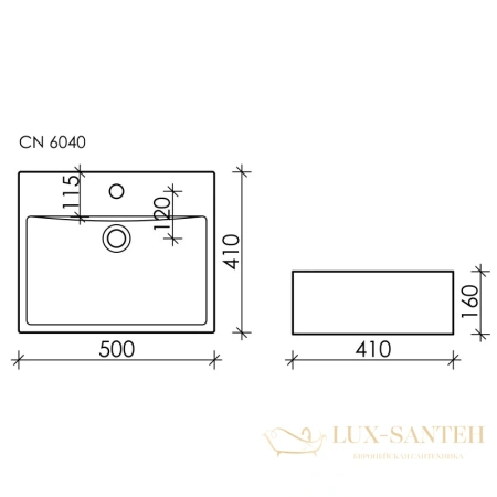 раковина ceramica nova element cn6040 50x41 см, белый