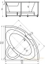 акриловая ванна aquatek поларис-2 155х155 pol2-0000041 угловая, на каркасе, с фр. панелью
