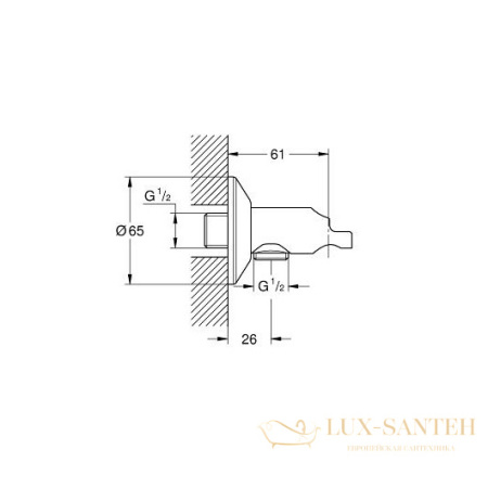 шланговое подсоединение grohe sena 26333000, хром