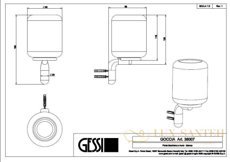 стакан gessi goccia 38007.031, хром