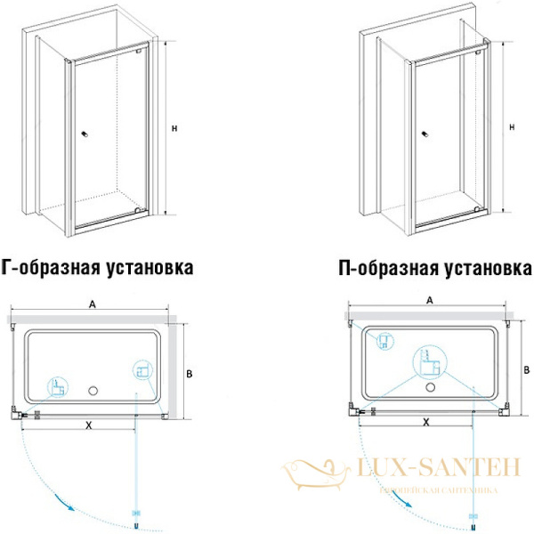 душевой уголок rgw passage 04083588-011 pa-35 80х80, профиль хром, стекло прозрачное