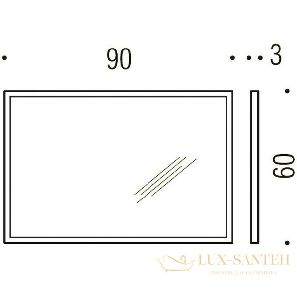 зеркало colombo design fashion mirrors b2041 90 см, нержавеющая сталь