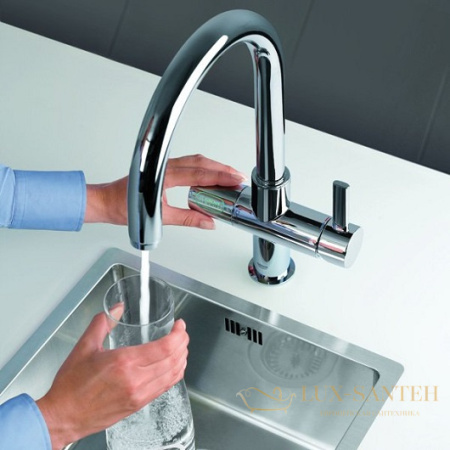 смеситель grohe blue pure 33251000 для мойки, хром