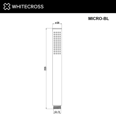 душевая лейка whitecross micro-bl, черный мат