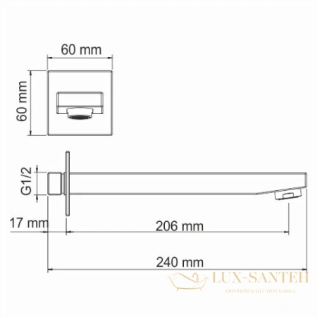 излив wasserkraft sauer a187 для ванны 206 мм, золотой