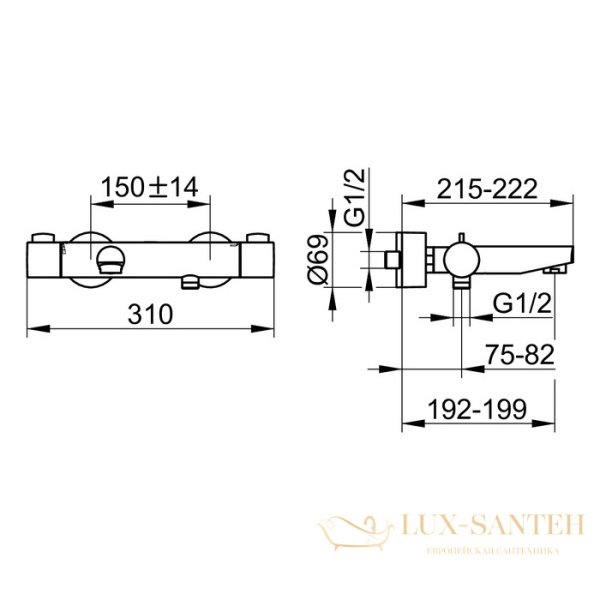 смеситель для ванны dn 15 keuco plan blue, 53920010100, хром