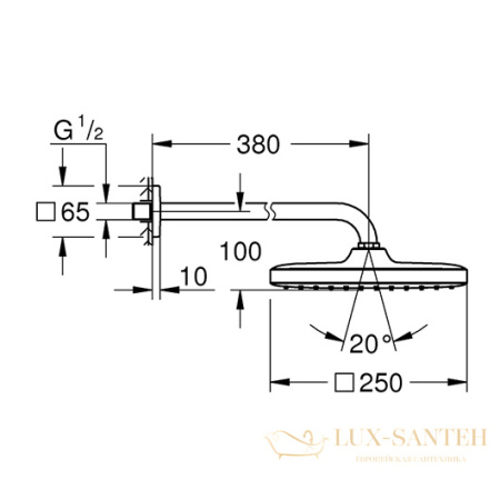 верхний душ grohe tempesta 250 cube 26687000, хром