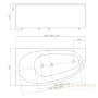 акриловая ванна aquatek дива 150x90 div150-0000001 левая, без гидромассажа