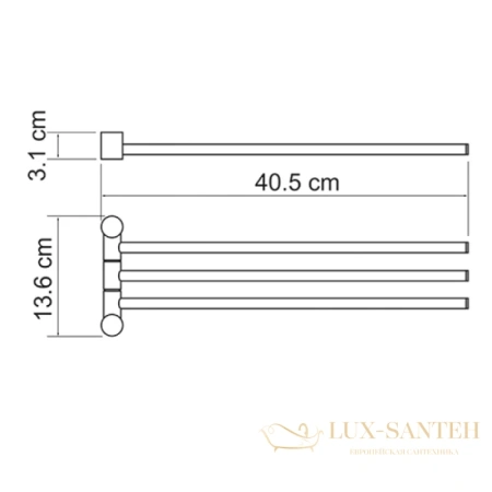 полотенцедержатель wasserkraft bm k-1033 40,5 см, хром