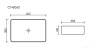 умывальник чаша накладная прямоугольная, белая переливом element 605*385*140мм cn6065