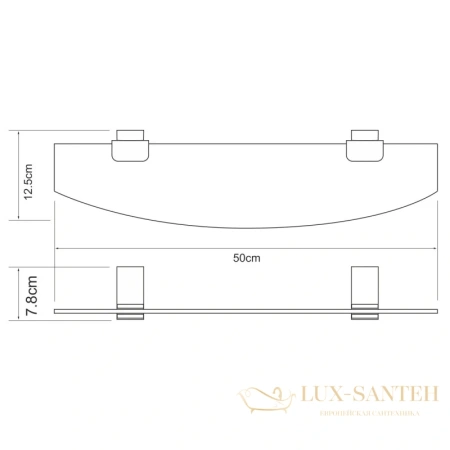 полка стеклянная wasserkraft abens k-3224 50 см, черный