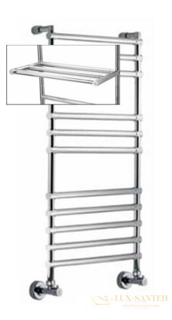 полотенцесушитель водяной margaroli sole 464-11 4644711, с полкой, высота 139.6 см, ширина 53.5 см, хром