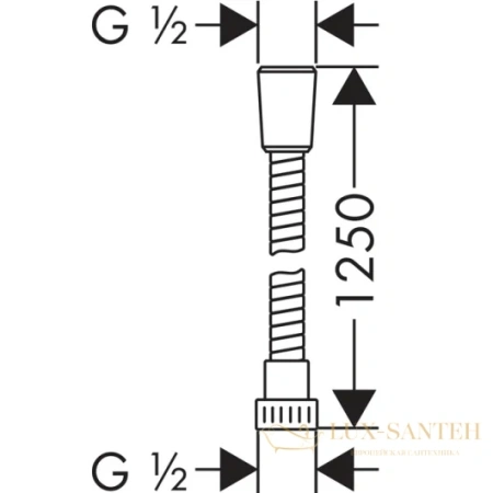 душевой шланг hansgrohe metaflex 28262000 хром, 1.25 м