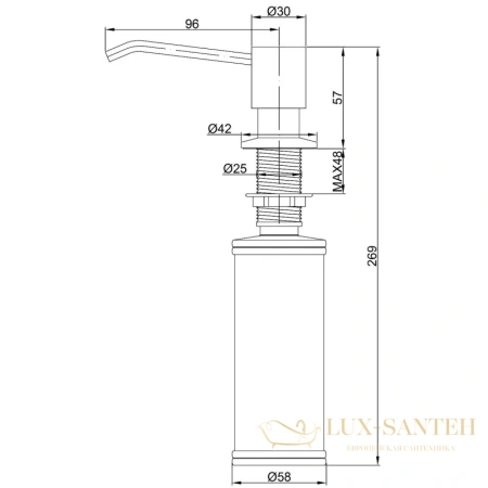 дозатор paulmark rein d002-ni 350 мл, никель