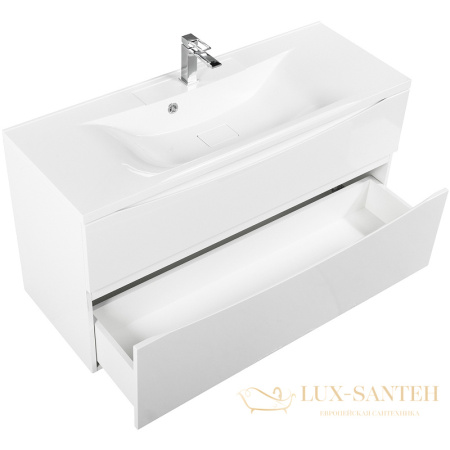 тумба под раковину belbagno marino-h60 marino-h60-1100-2c-so-bl-p 110 см подвесная, bianco lucido