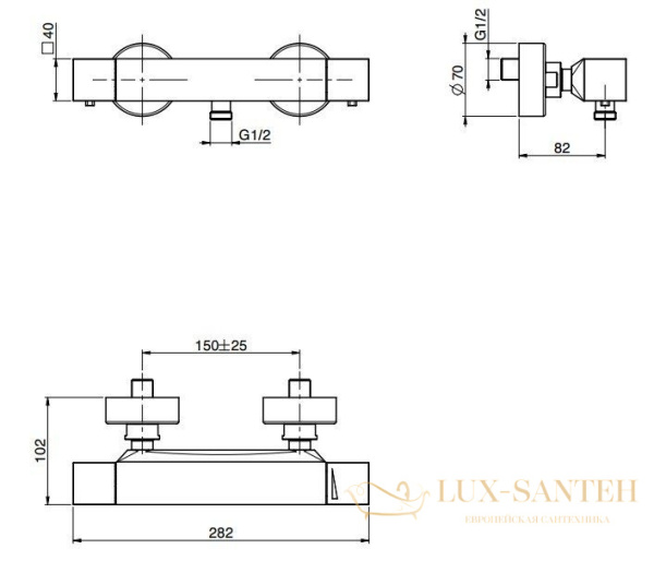 fima|carlo frattini fimatherm, f4245/1cr, смеситель (zeta) для душа внешнего монтажа, термостатический, цвет хром