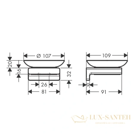 мыльница hansgrohe addstoris 41746340 черный хром