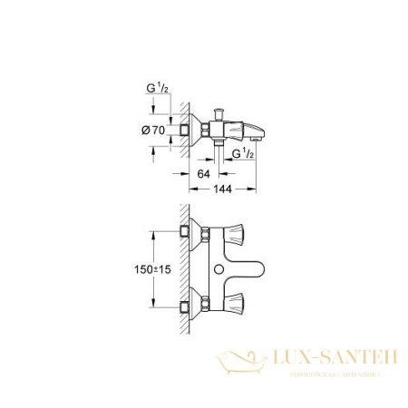 смеситель grohe costa l 25450001 для ванны, хром