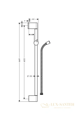 душевая штанга hansgrohe crometta 85 unica 27615000 хром