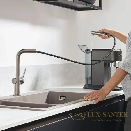 смеситель для кухни hansgrohe m54 talis 270 с вытяжным душем сталь (72808800)