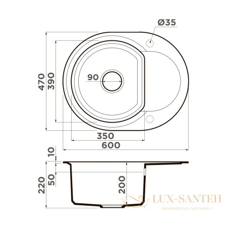 кухонная мойка omoikiri sakaime 60e-wh tetogranit х белый, 4993136