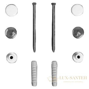 комплект вертикальных крепежей simas f90cr/bi для унитаза/биде с колпачками цвета хром и белый, хром, белый
