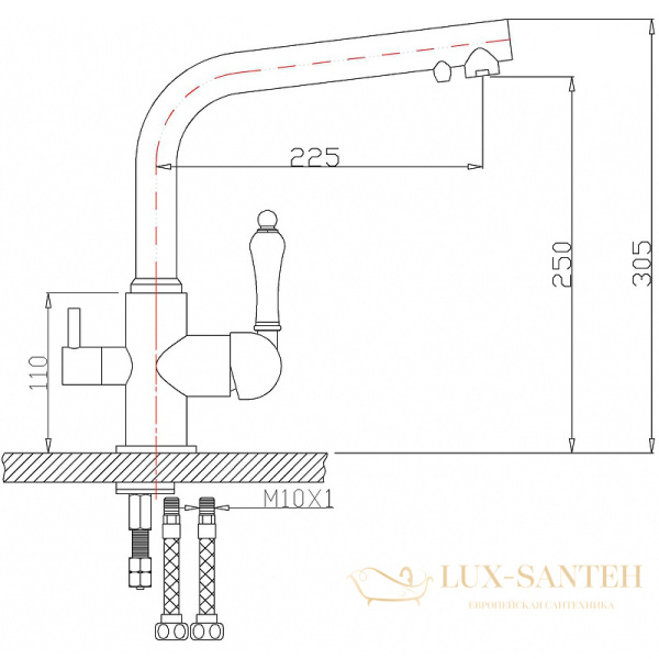 смеситель zorg sanitary zr 313 yf-33 black для кухни, черный матовый