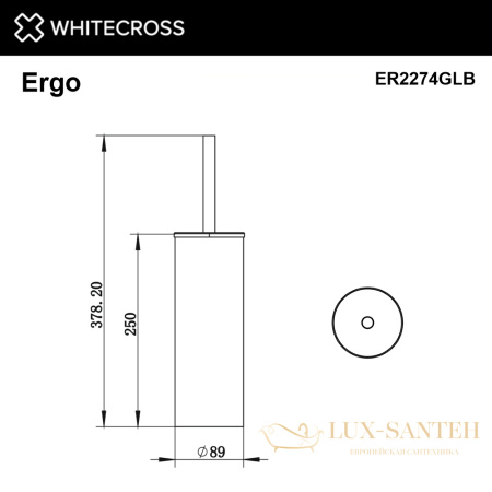 ершик напольный whitecross ergo er2274glb, брашированное золото