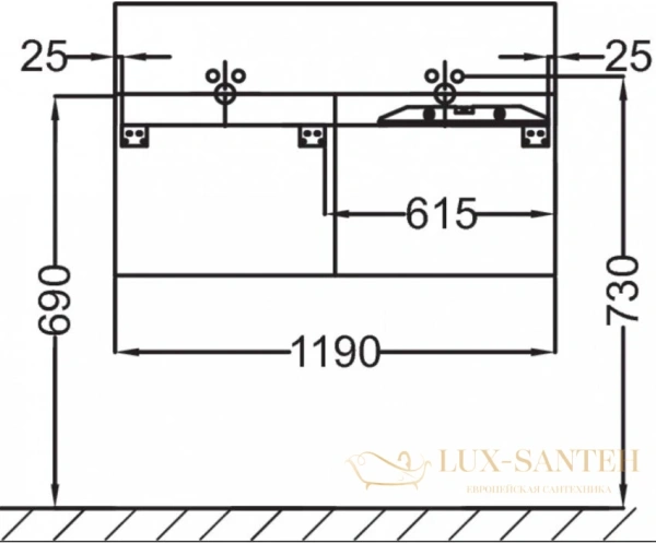 тумба под раковину jacob delafon terrace 120x48 eb1188-n23 ледяной коричневый