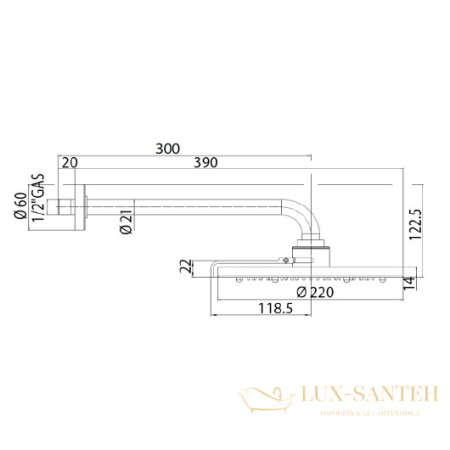 верхний душ bossini nebulizair-2 h19625g.030 ø 220 мм