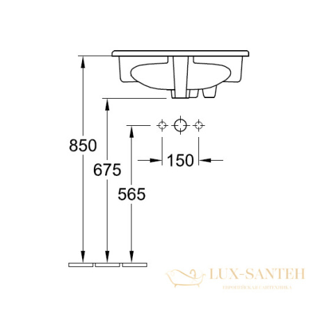 раковина встраиваемая сверху villeroy & boch o.novo 4161 56 r1 ceramicplus 560х405 мм, белый