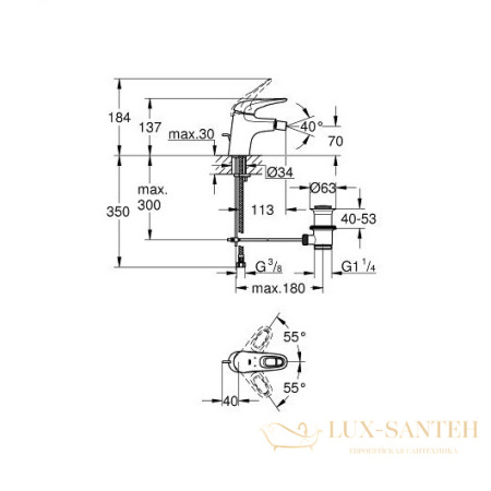 смеситель grohe eurostyle 33565ls3 для биде, белый