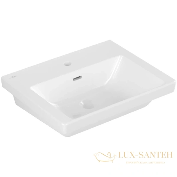 раковина villeroy & boch subway 3.0 4a705501 55х44 см, альпийский белый