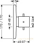 термостат встраиваемый axor starck, 10716000, x, для душа, 1 потребитель, (внешняя часть), хром