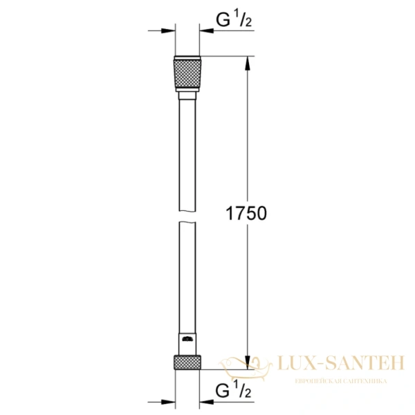 душевой шланг grohe silverflex 175, 28388kf1, черный матовый