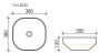 умывальник чаша накладная квадратная белый, ceramica nova element 380*380*150мм cn5032