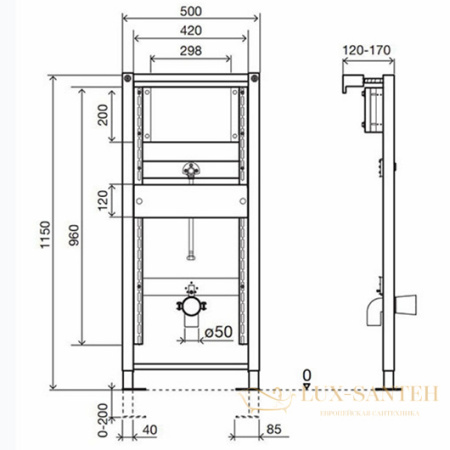 инсталляция oli urinal sanitarblock 136179 для подвесного писсуара