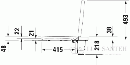 крышка-биде для унитаза со скрытым подключением duravit sensowash starck f light 612001012000310, белый/хром