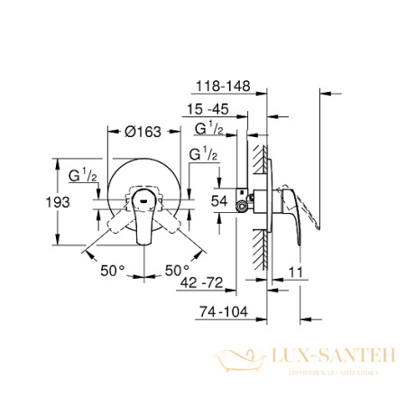 смеситель grohe eurosmart 33556003 для душа, хром