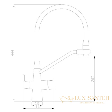 смеситель zorg steel hammer sh 903-6 black cr для кухни, черный матовый/хром