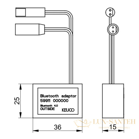 адаптер bluetooth keuco для сенсорных смесителей, 59911000000, пластик, черный