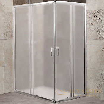 душевой уголок belbagno unique unique-ah-2-100/115-75/90-p-cr 115х90 см профиль хром, стекло рифленое 