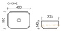 умывальник чаша накладная прямоугольная белый, ceramica nova element 400*305*140мм cn5042