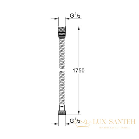 душевой шланг grohe rotaflex metal long-life 28025001 1750 мм, хром