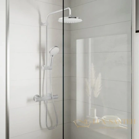 душевая система showerpipe 200 1jet с термостатом hansgrohe vernis blend 26276000, хром