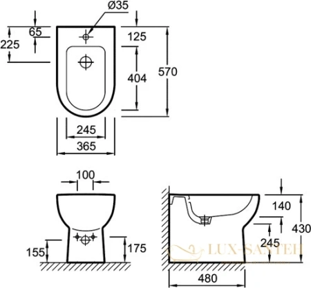 биде напольное jacob delafon odeon up e4738