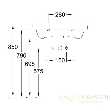 раковина villeroy & boch avento 4158 65 01 650х470 мм, белый