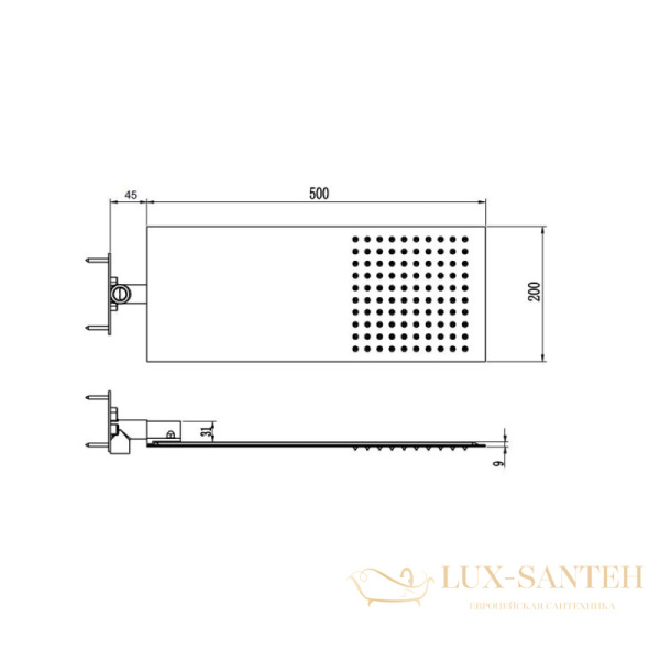 верхний душ rgw shower panels 21140363-01 sp-63, хром